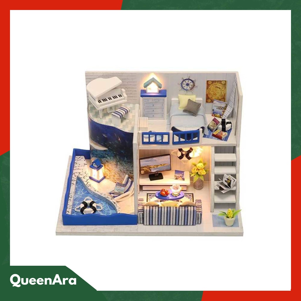 HONGDA Miniatur Rumah Boneka DIY Doll House Wooden Furniture - M04