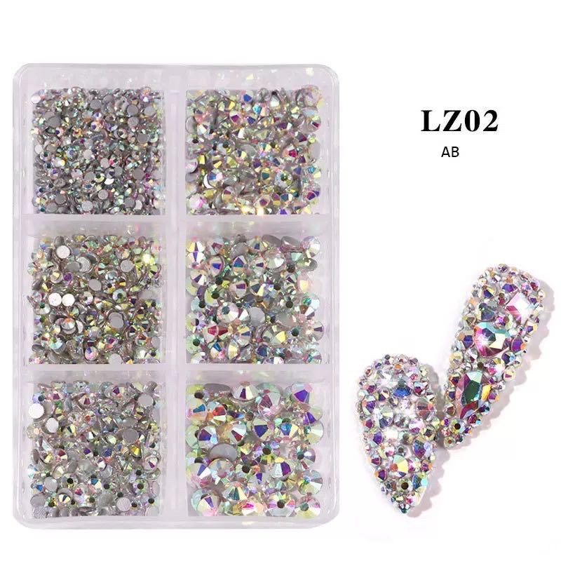 6 GRID NAIL CRYSTAL RHINESTONE SWAROVSKI SQUARE ROUND NAIL SWAROVSKI PERSEGI GAYA KOREA SILVER DRILL RHINESTONE BATU PERMATA KUKU PERSEGI