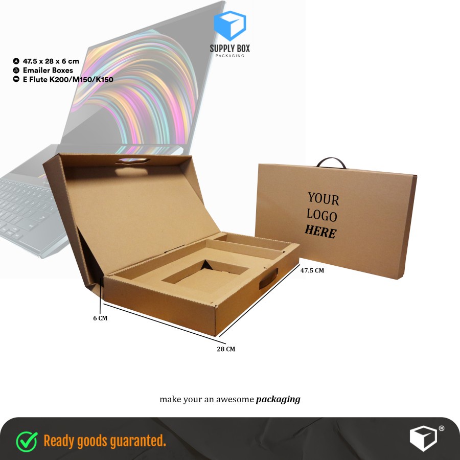 

BOX LAPTOP EMAILER TRAY PRINTING 1 SET | 47.5x28x6 cm | Cardboard