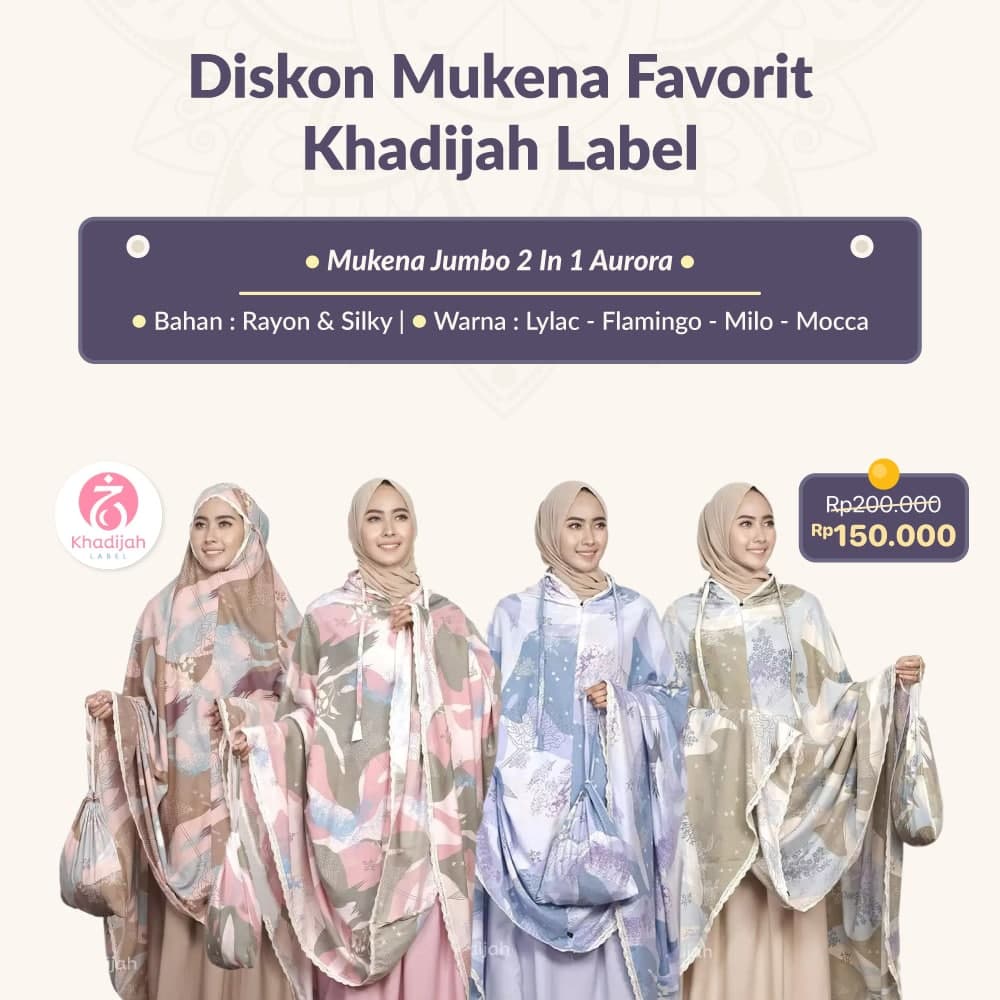 MUKENA KHADIJAH LABEL - Mukena Jumbo Aurora