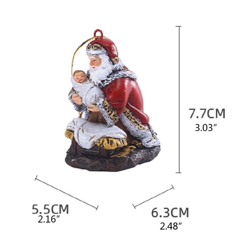 Ornamen Gantung Bentuk Santa Claus Bahan Resin Untuk Dekorasi Pohon Natal