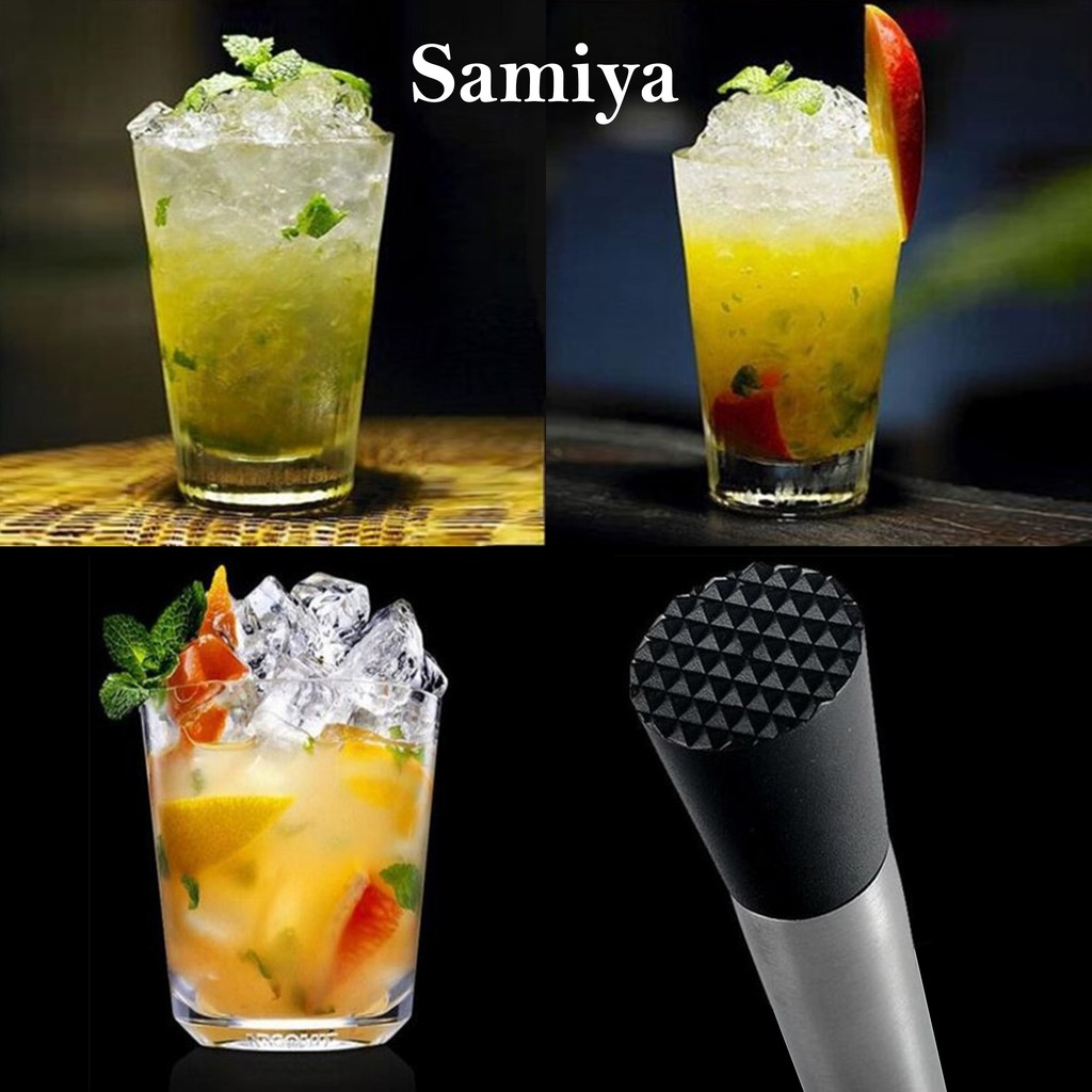 muddler stainless warna barware cocktail popsicle color / penghancur es / penumbuk buah mojito