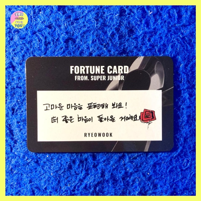 [READY] RYEOWOOK SUPER JUNIOR OFFICIAL Fortune Scratch Message Card PC Super Show 9 SS9 MD