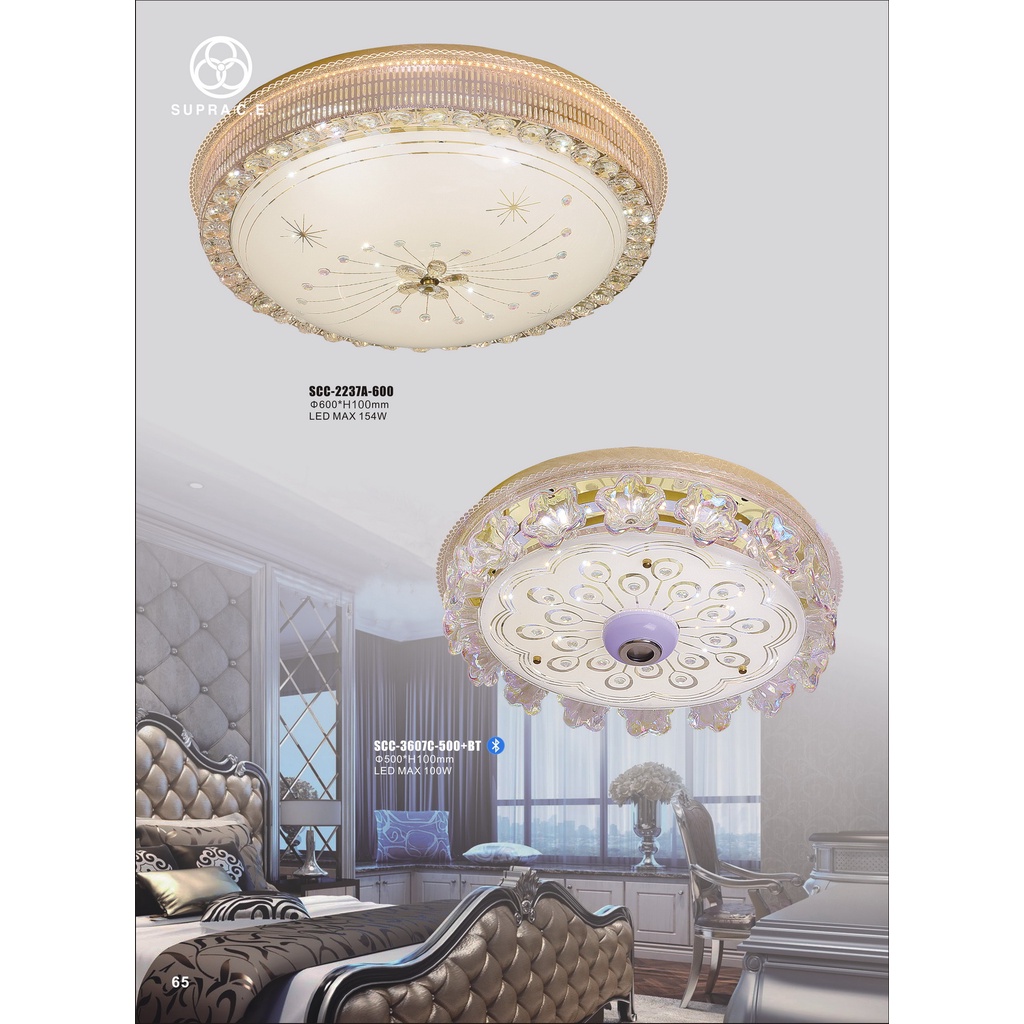 Lampu Plafon Model Bunga Batu Kristal Klasik Dekorasi Ruang Tamu 2237A - 2607C