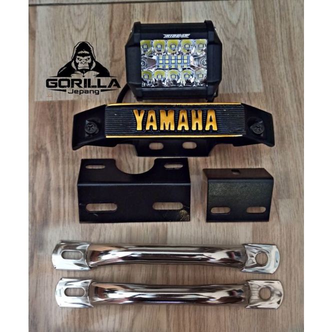 paket lampu led set kumis kumisan rx king set pangkon breket-Paket 3