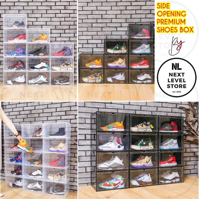 Side Open Flip Sneaker Shoes Box XL Premium Kotak Sepatu Basket Magnet NEW