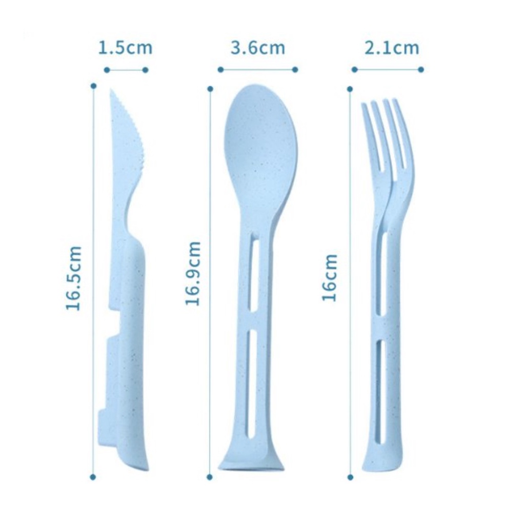 Matougui 1 Set Alat Makan Sendok Garpu Pisau Traveling/ Kado Ramah Lingkungan