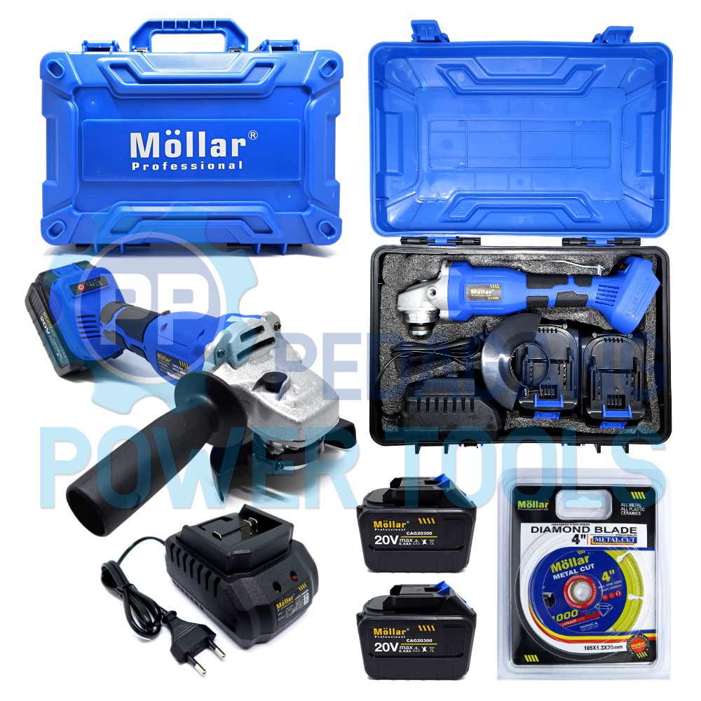 MOLLAR CAG MESIN GERINDA TANGAN BATERAI 20V CORDLESS GRINDER BRUSHLESS