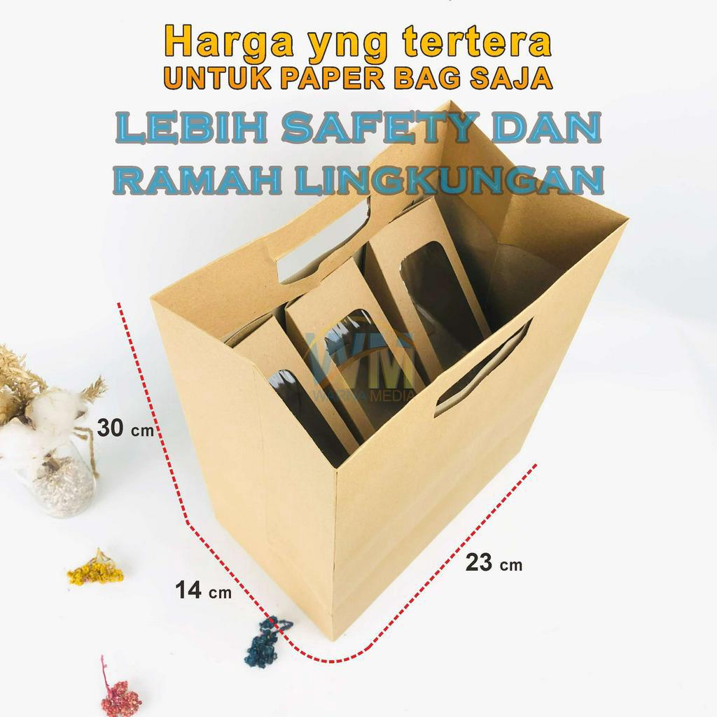 Paper Bag Sandwich Sando / Kantong Kertas / Paper Bag Polos 23x14x30 / Kantong Tas Belanja / Kantong Souvenir / Shoping Bag