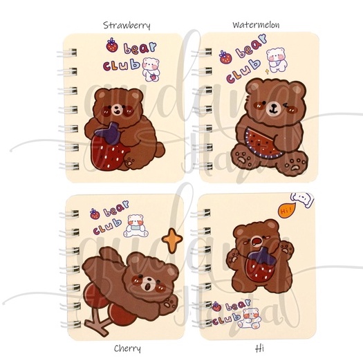 

Notebook A7 Spiral Brown Bear Buku Mini Beruang Coklat GH 308517