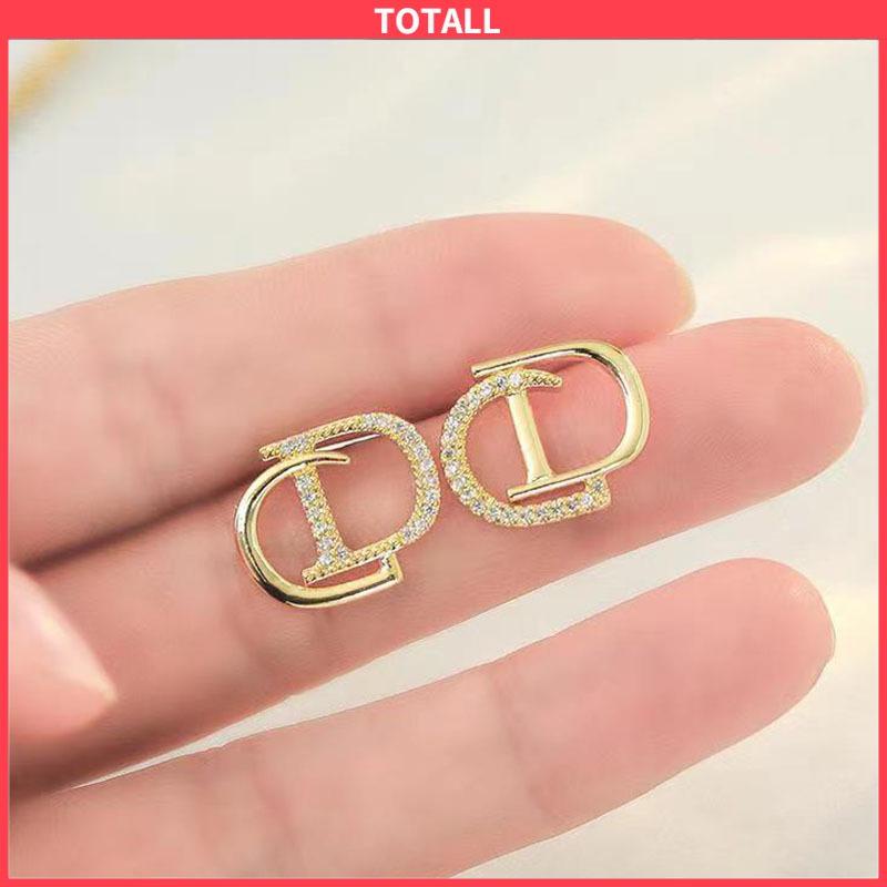 COD 925 Perak Personalised berlian litto anting -anting niche desain anting -anting waktu sederhana-Totall