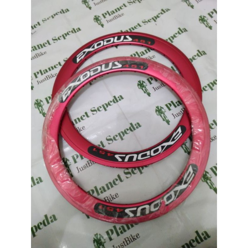 Satu Pasang Rims Exodus 20 451 Ukuran 406 Murni 28H 4cm Merah