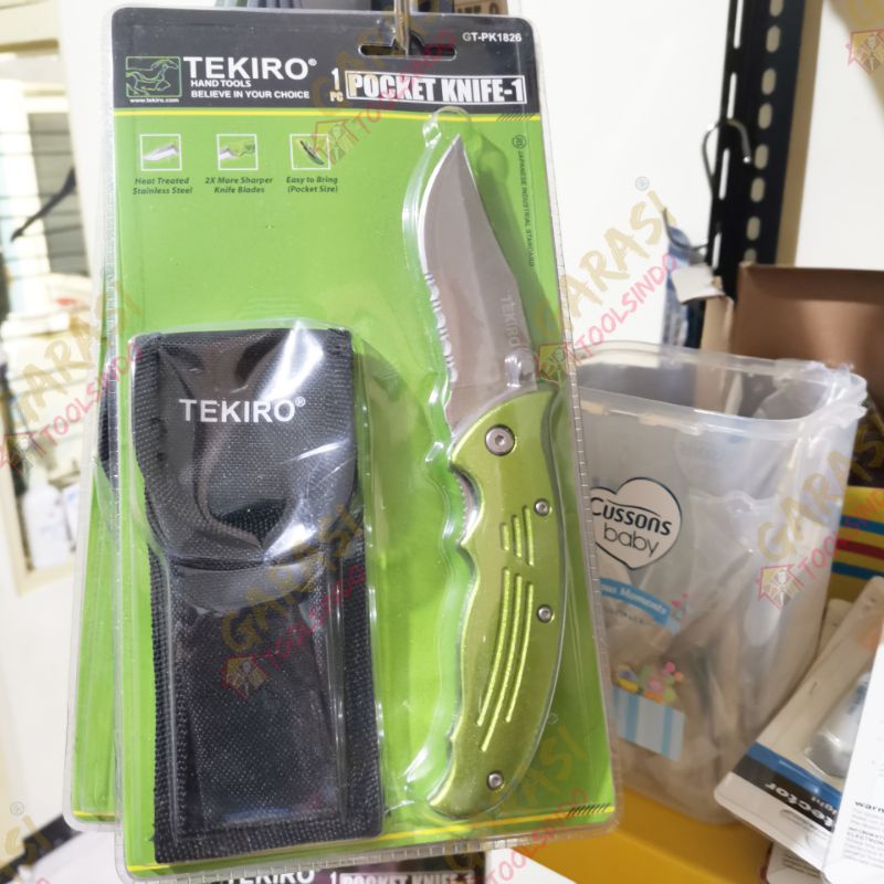 TEKIRO pocket knife 1 pisau lipat tekiro plus tas