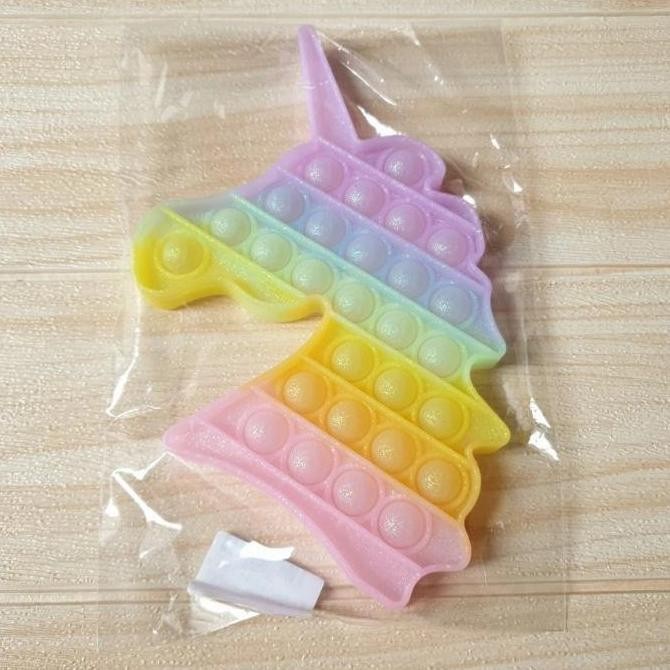 Pop It Unicorn Glitter Pop Its Fidget Toy Tiktok Mainan Anti Stress
