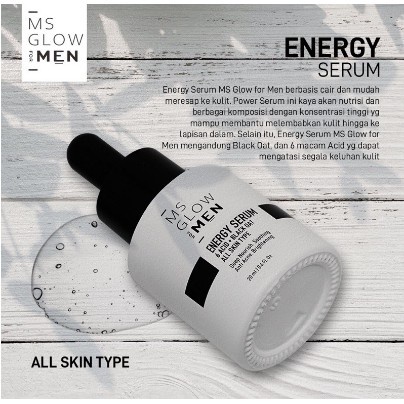 MS GLOW ENERGY FACE SERUN 20ML FOR MEN SKINCARE COWOK PERAWATAN