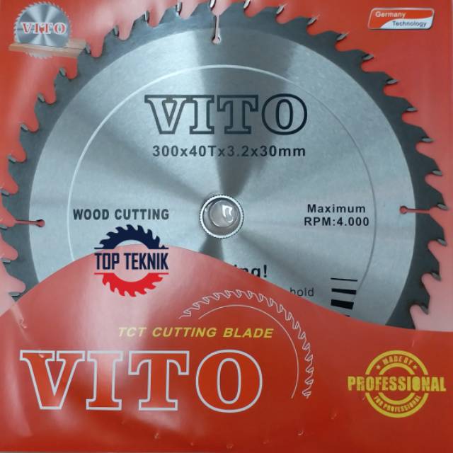 VITO MATA CIRCULAR SAW BLADE 12" (300MM) X 40T / MATA CIRCULAR / MATA POTONG KAYU / MATA SERKEL