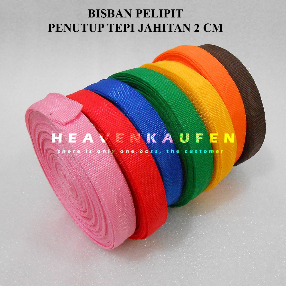 Bisban/Pelipit 2 cm Penutup Bungkus Tepi Jahitan Warna