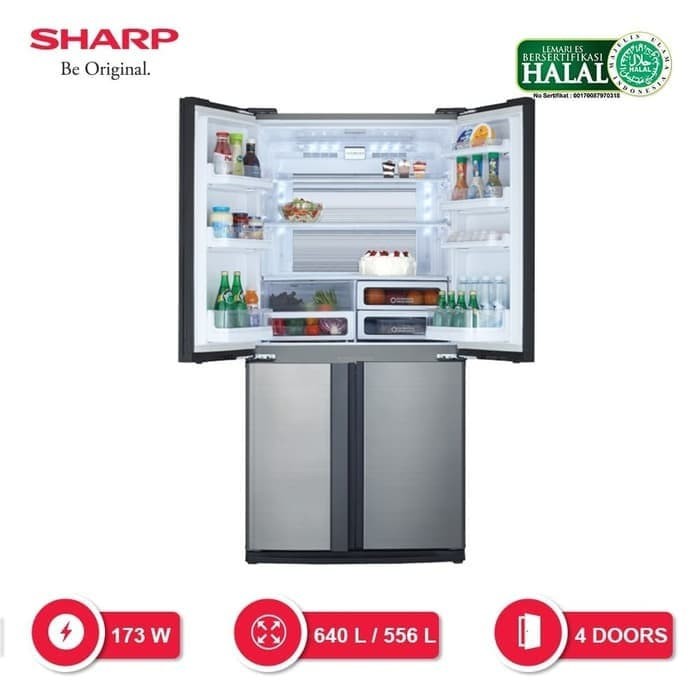 SHARP KULKAS SIDE BY SIDE 4 PINTU SJ-IF85PB-SL INVERTER
