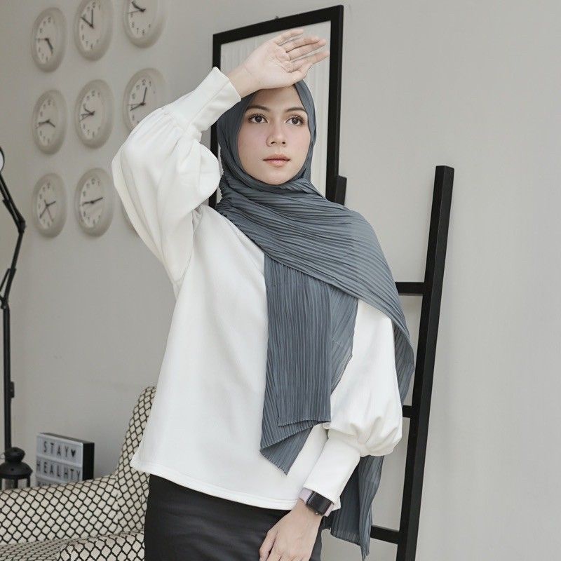 ( pp ) pashmina plisket shawl | ceruty babydoll original pashmiina lidi full plikset 180 × 75