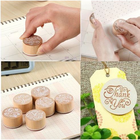 Wooden Stamp - Round Greetings Word Series