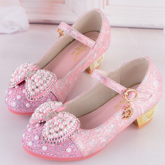 Clean up inventory Sepatu Princess Glitter Blink Blink Sepatu Hak anak Putri Frozen Elsa High heel