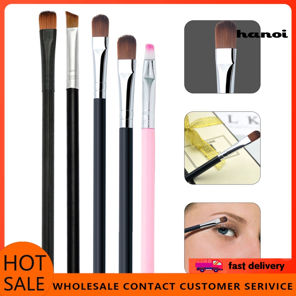 Han / 5Pcs / Set Brush Eyeshadow / Eyeliner / Bulu Mata Anti Slip Tipis Untuk Makeup / Kosmetik Wanita