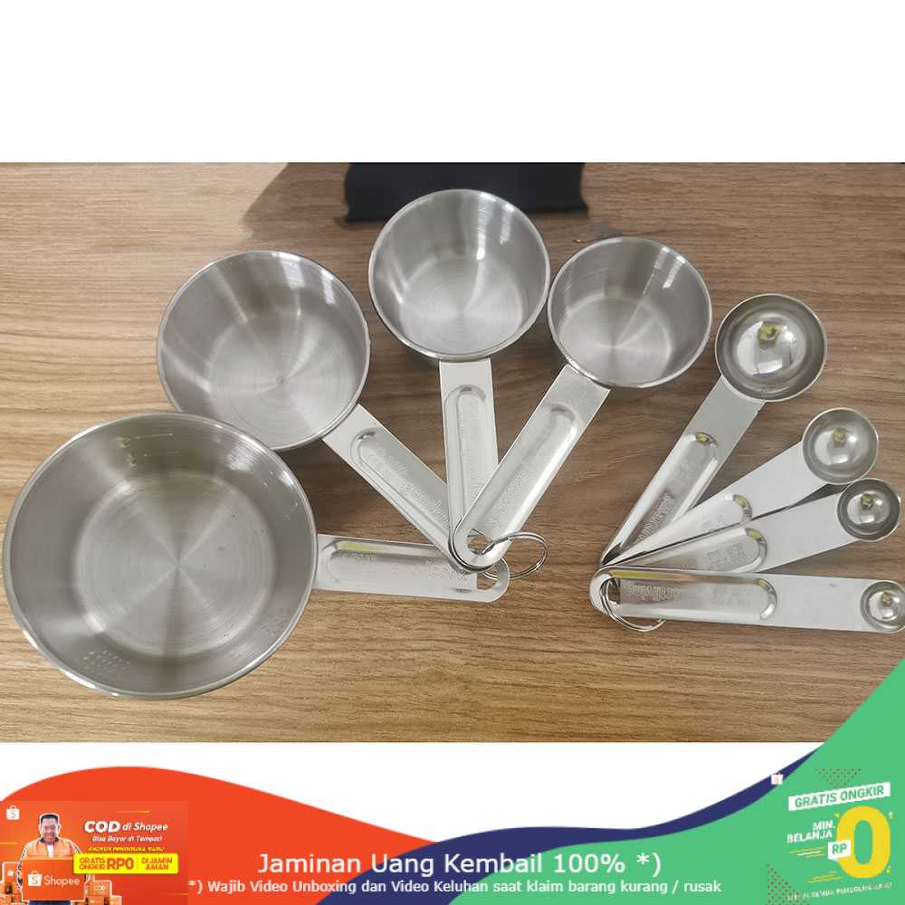 (BISA COD) RVOSTR HOOMIN Sendok Takar Ukur Stainless Steel Measuring Spoon 8 PCS - 16780