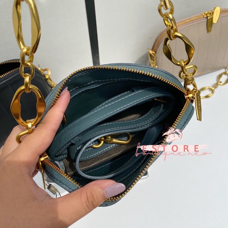 Chain Handle Panelled Crossbody Bag