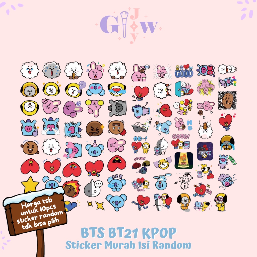 A20 STICKER 10PCS (BTS BT21 KPOP) anti air notebook scrapbook label tempel motif kartun superhero super hero unik lucu atk alat tulis kantor murah viral termurah kartun komputer leptop handphone hp smartphone koper laptop tembok kulkas disney anime