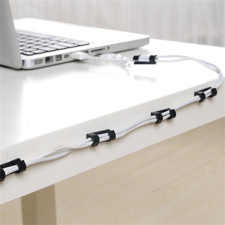 Klip Kabel Charger Organizer Cable Clip isi 20pcs Holder Penjepit Laptop dan HP