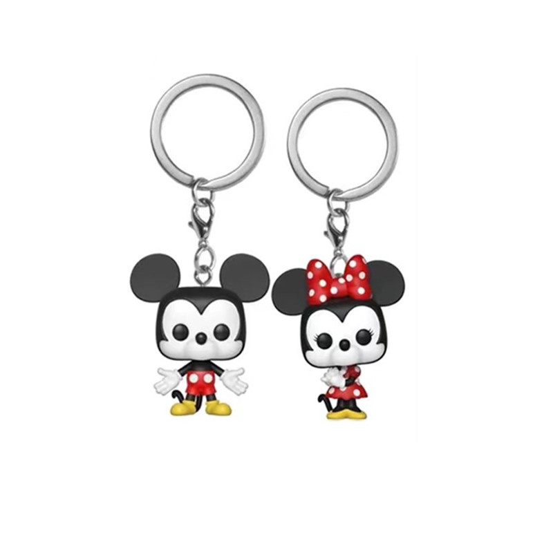 2pcs / set Funko POP Disney Mickey Minnie Gantungan Kunci Bahan PVC Untuk Koleksi / Hadiah