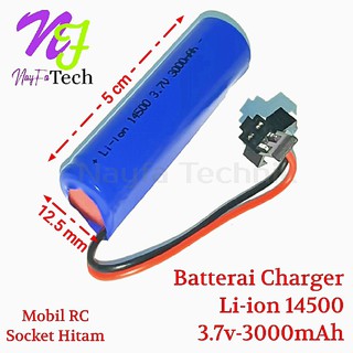 Batterai Charger RC 14500 Li-ion 3.7volt-3000mAh Socket Hitam
