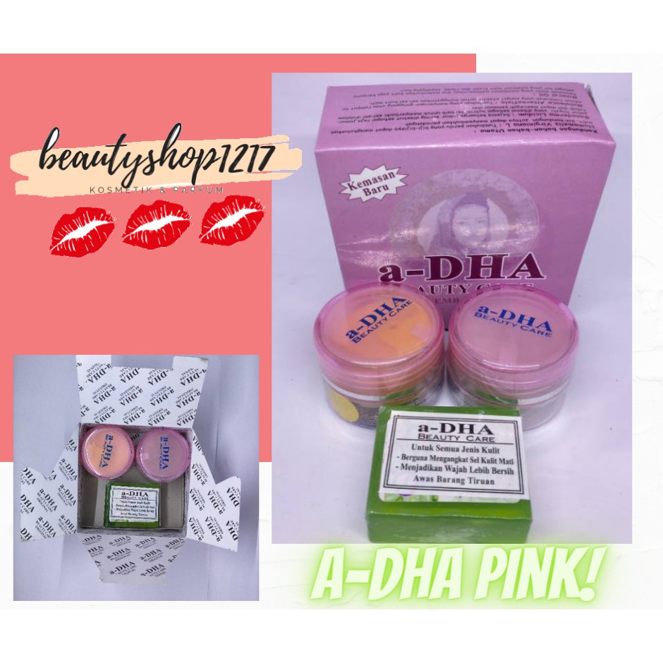CREAM PEMUTIH PAKET SET A-DHA DUS BOX PINK  ORIGINAL KWALITAS 1 ADHA BOX