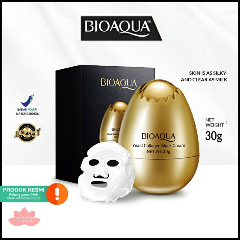 【BPOM】BIOAQUA Yeast Collagen Mask Cream 30g masker face mask masker peel off