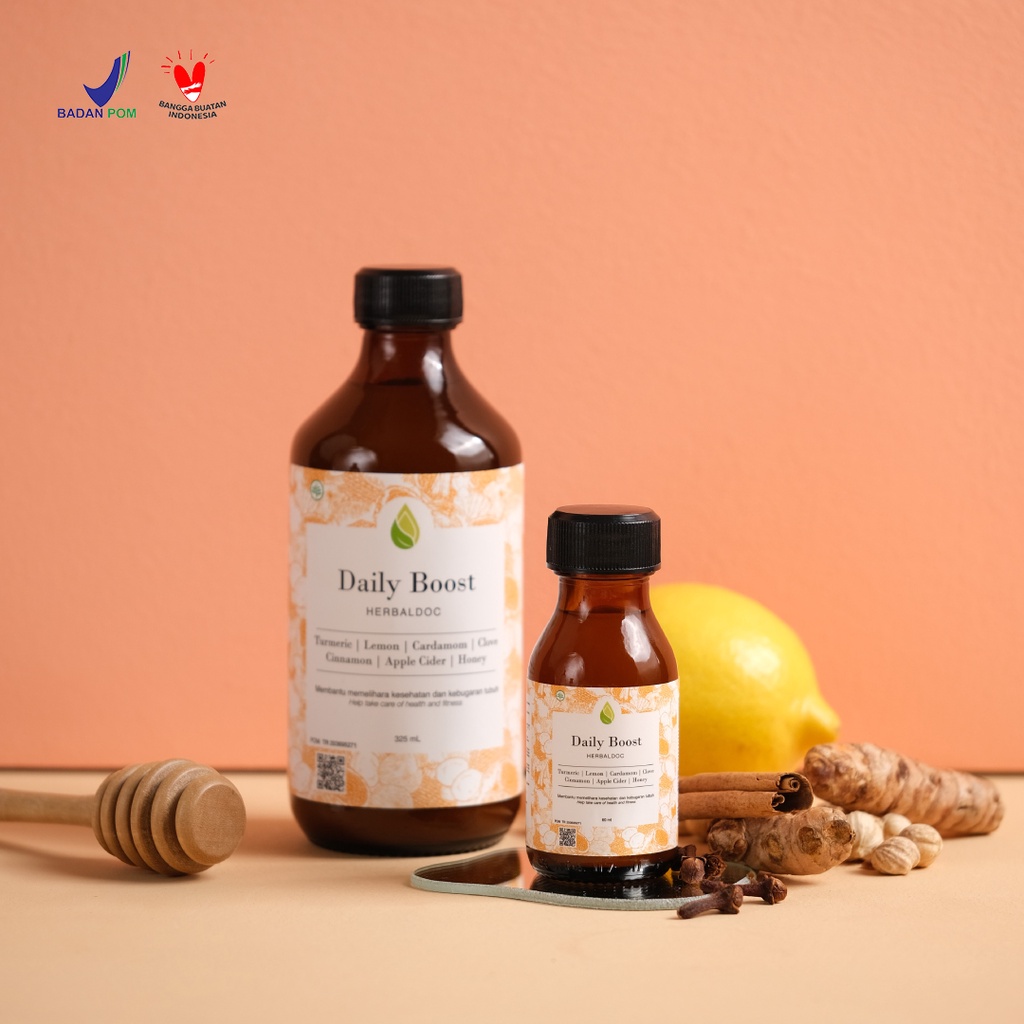 

Herbaldoc - Promo Daily Boost Full Size + Travel Size (Immune Booster Herbal Kunyit Lemon Madu Dll)