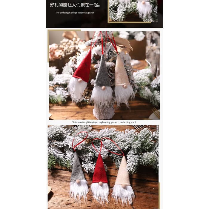 XDSH dekorasi ornamen pohon natal aksesoris gantungan christmas boneka