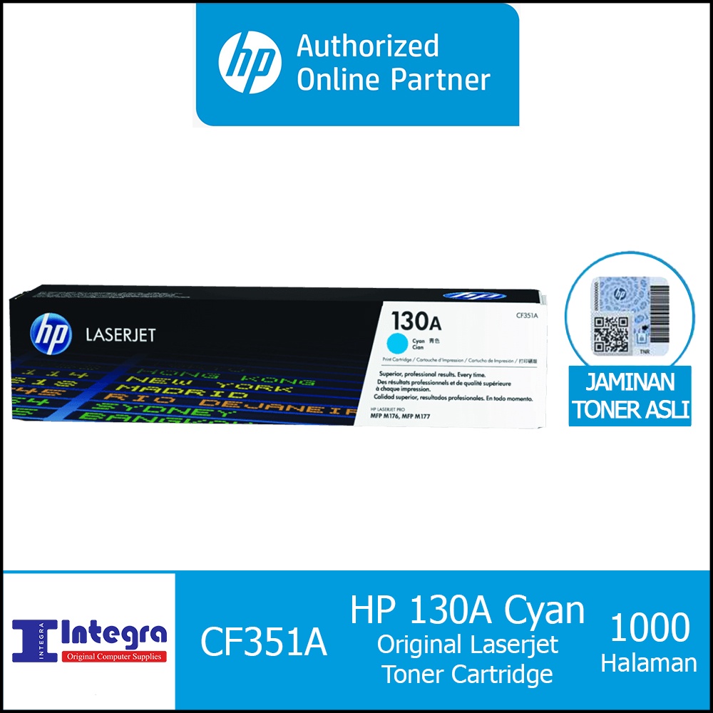 Toner HP 130A Cyan Original LaserJet Cartridge - CF351A