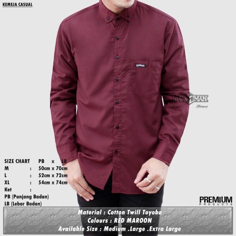 Kemeja Casual Polos Lengan Panjang Original My Man