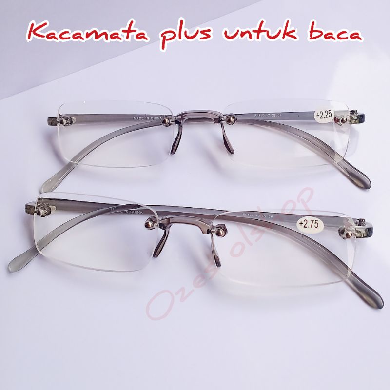 Kacamata Baca Plus Model Bor Elastis Lentur Ringan Pria Perempuan