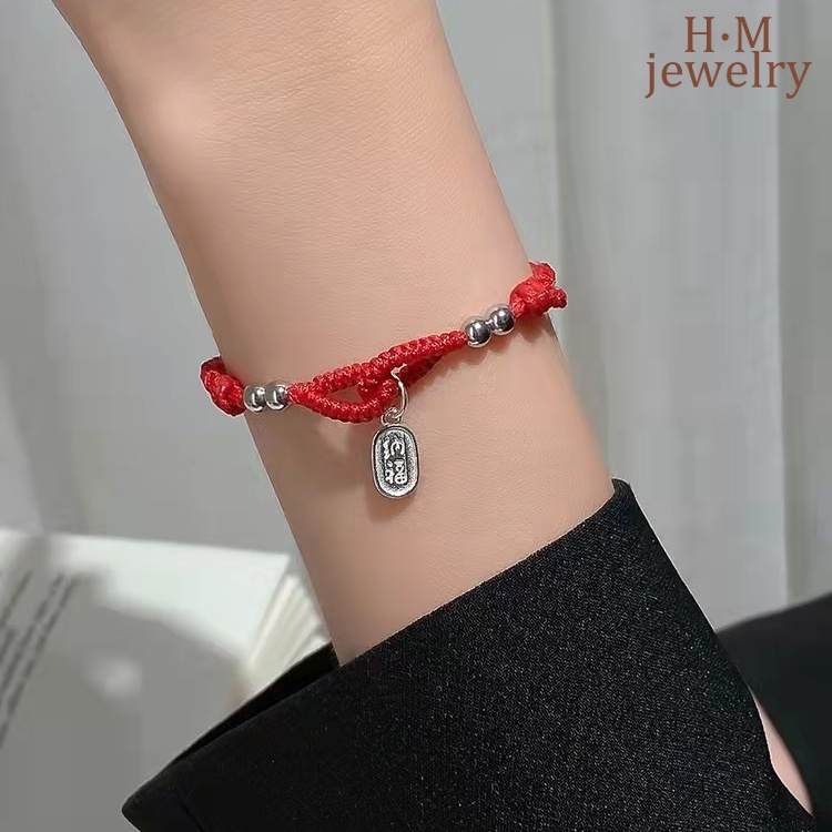 Gelang Tali Kepang Warna Merah Untuk Wanita