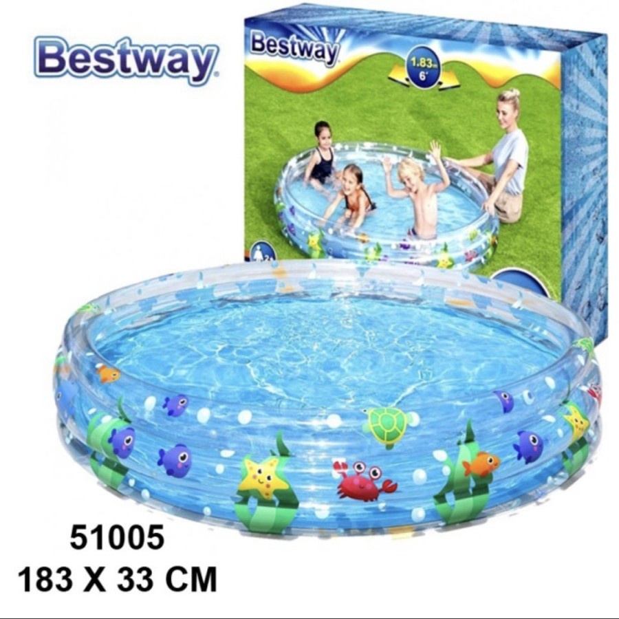 Bestway Dive Paddling Pool 183 x 33 cm | Kolam Renang Anak Ring 51005