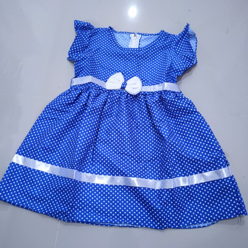 Dress anak 1 2 tahun ( dress polka anava PT ) tutul polka