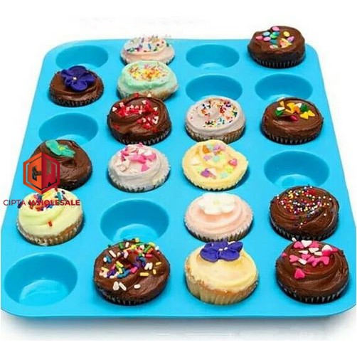 Silicone Cetakan Muffin 12 24 Lobang Cup Cake Mini Bakeware cupcake Mold