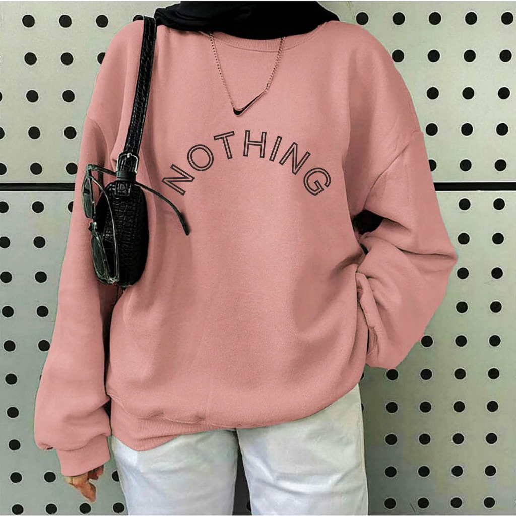 CREWNECK NOTHING OVERSIZE SWEATER OBLONG WANITA