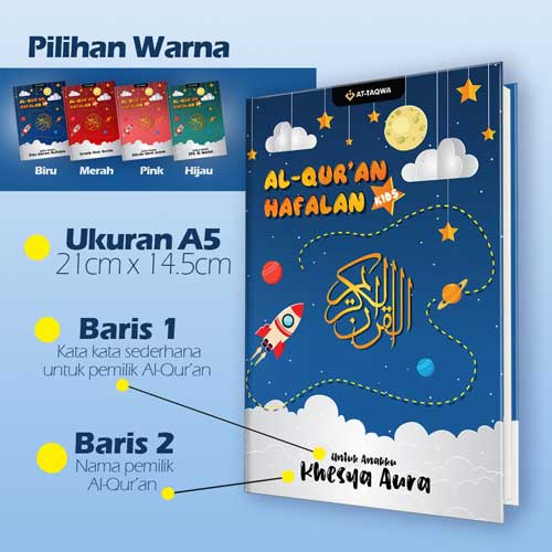 Qur'an Custom Kids A5 | At-Taqwa | Gratis Tulis Nama