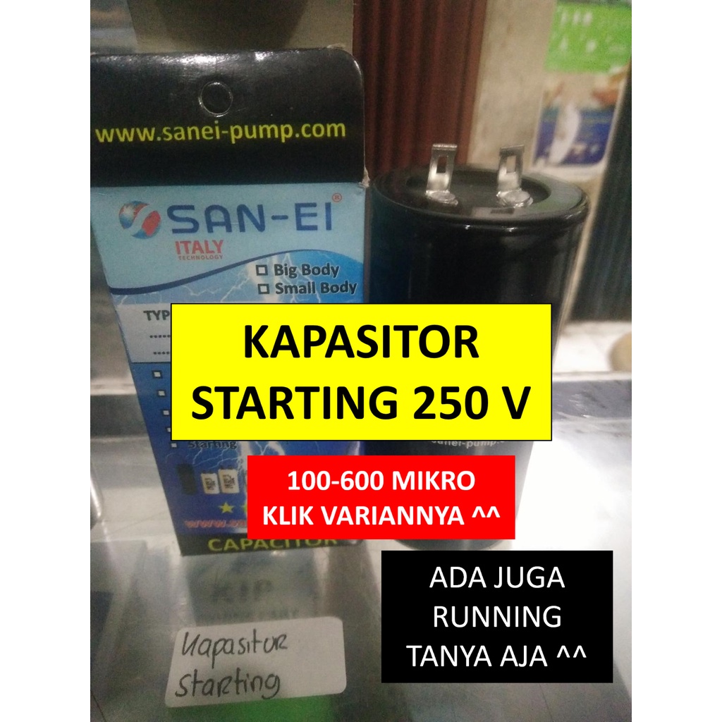 Kaping - Kapasitor Starting - Starting 250 Volt - Elco Bulat - Klik Variannya