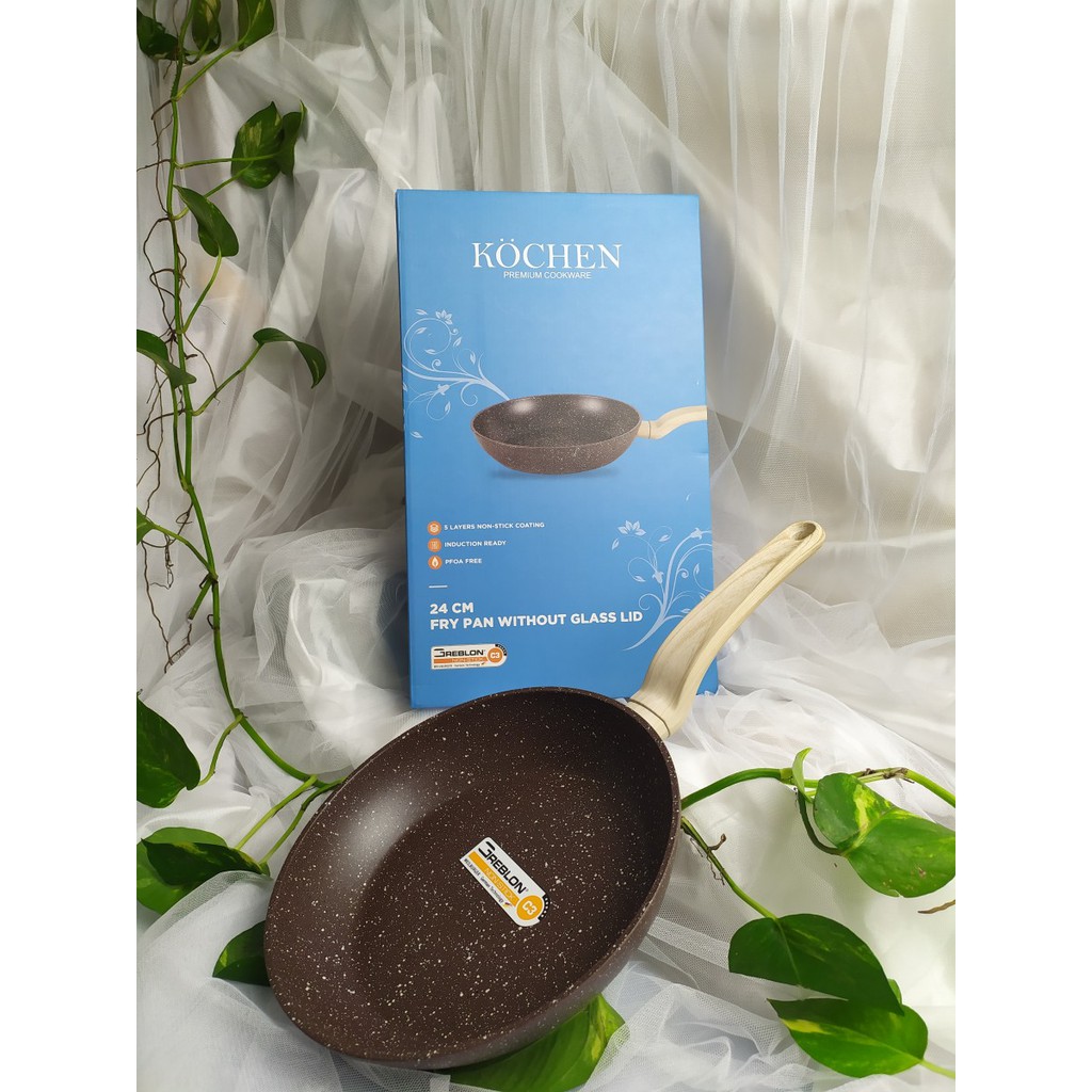 Kochen Frypan Panci Granite 24cm Greblon C3 Anti Lengket Anti Gores