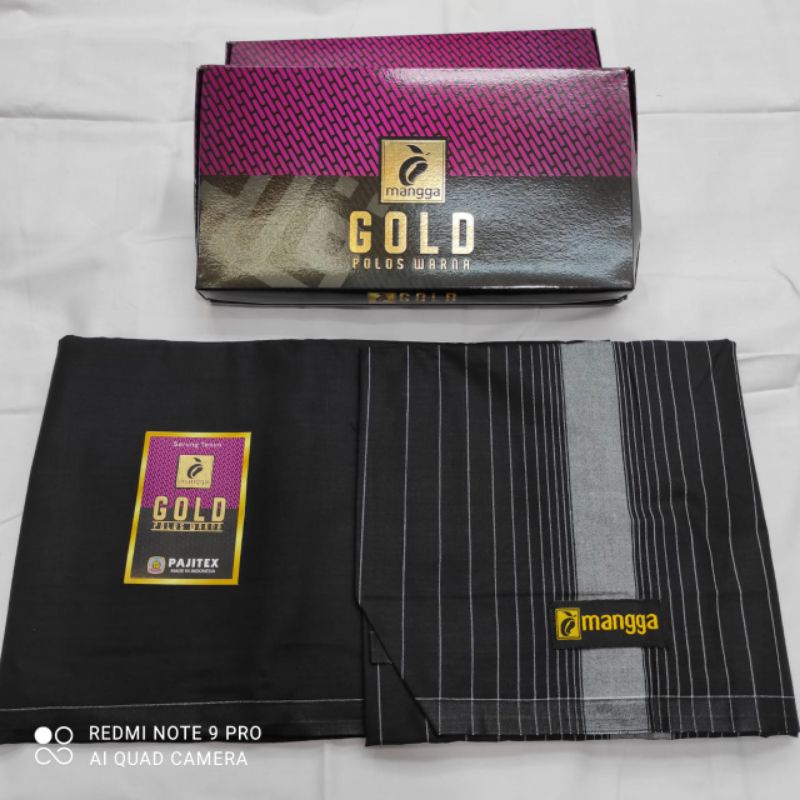 sarung mangga gold hitam polos baguss lembut murah grosir original