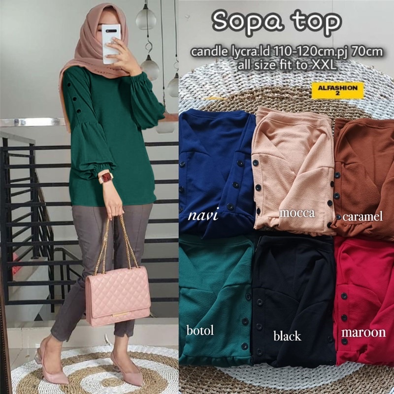 Sopa Top LD110+ - Blouse Atasan Tangan Balon Jumbo Oversize Bigsize / R.5 - 322-6532