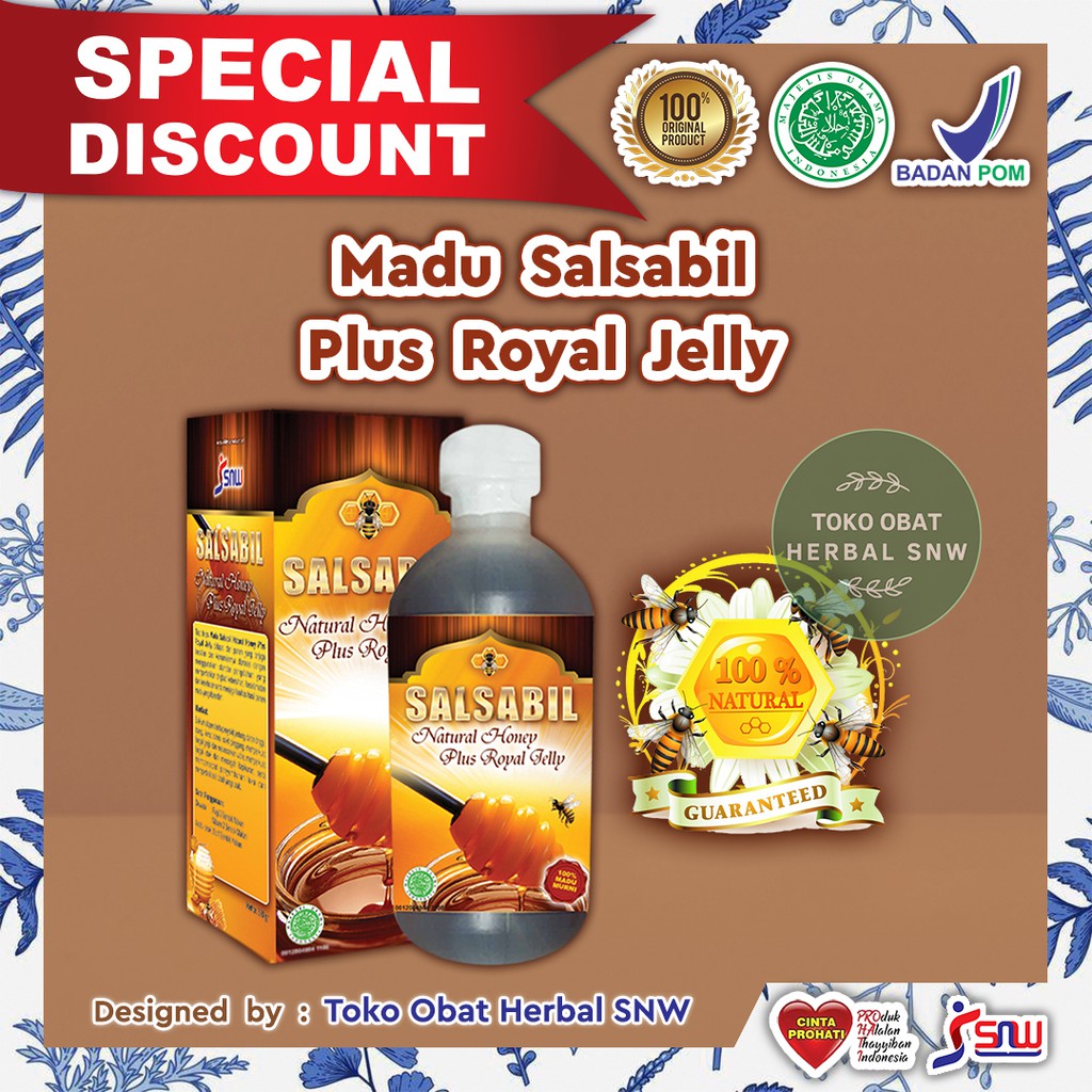 

Madu Salsabil Plus Royal Jelly @390gr (100% Madu Murni) | Antibiotik & Antioksidan Alami